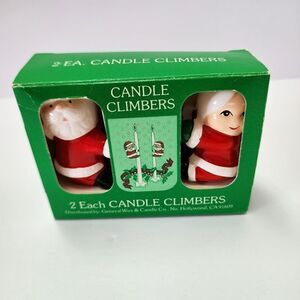 General Wax & Candle Co. Vintage Candle Climbers Santa and Mrs Claus Christmas